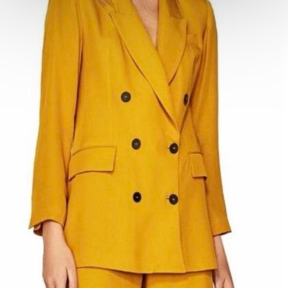 Zara Jackets & Blazers - ZARA YELLOW BLAZER SUIT JACKET - L - Pristine - *Sold Out in Stores*